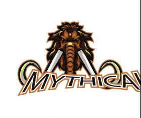 Mythical mammoth esport logo vector