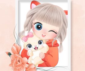 Naive little girl vector