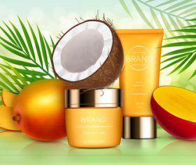 Natural cosmetic ads vector