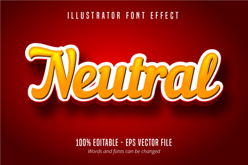 Neutral text 3D editable font vector