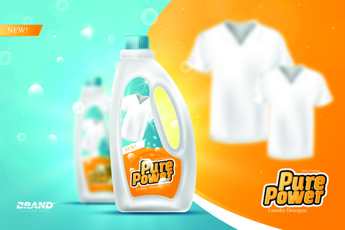 New formula laundry detergent advertising vector