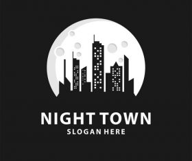 Night town logos vector