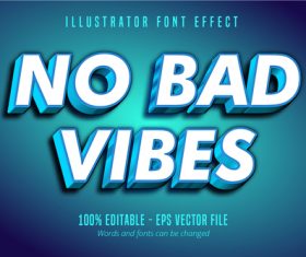 No bad vibes text editable vector