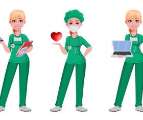 Nurse cartoon character vector