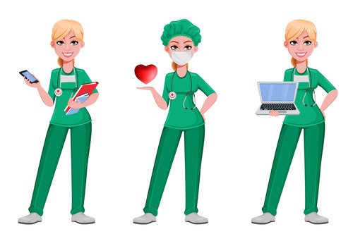 Nurse cartoon character vector
