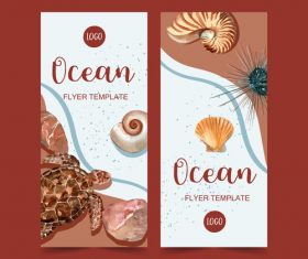 Ocean flyer template vector