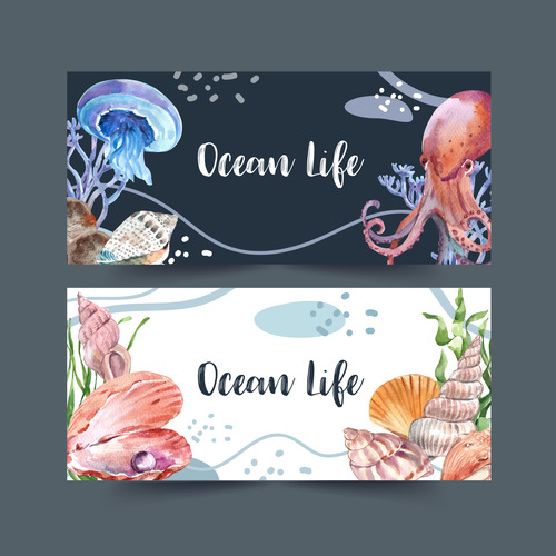 Ocean lige banner vector