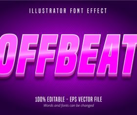 Offbeat textpurple editable text effect vector