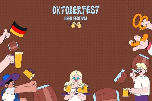 Oktoberfest beer festival celebration vector