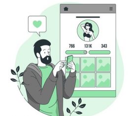 Online dating flat design vector