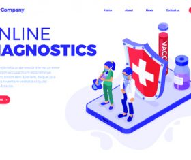 Online diagnostics banners vector