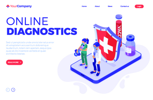 Online diagnostics banners vector