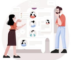 Online job interview illustration vector