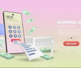 Online payment template landing page vector
