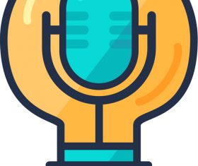 Online podcast light logo vector