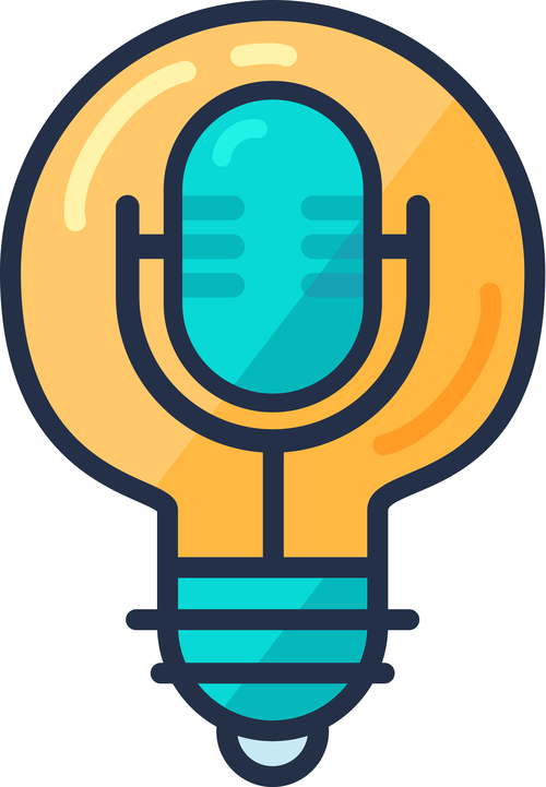 Online podcast light logo vector