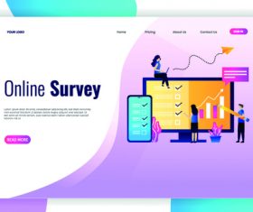 Online survey banners vector
