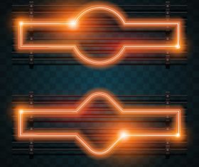 Orange neon backgrounds vector