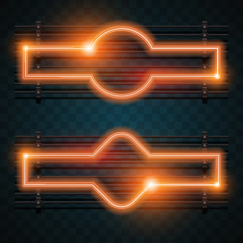 Orange neon backgrounds vector