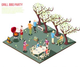 Outdoor spring outing party vector