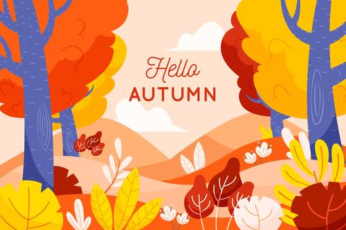 Outskirts autumn background vector