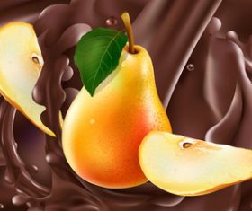 Pear flavor chocolate vector