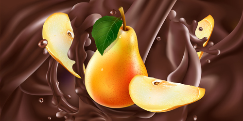 Pear flavor chocolate vector