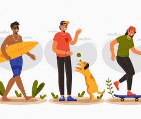 People playing outdoors vector