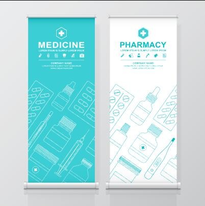 Pharmacy roll up design vector