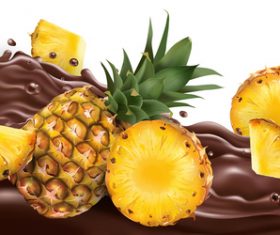 Pineapple flavor chocolate vector