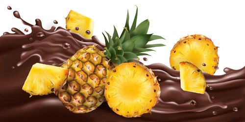 Pineapple flavor chocolate vector