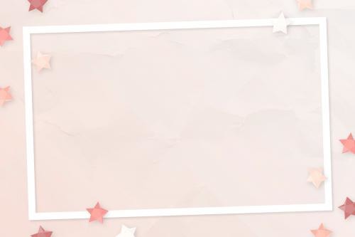 Pink stars frame design vector