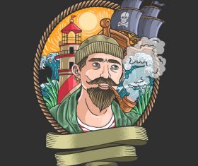 Pirate crew cartoon vector