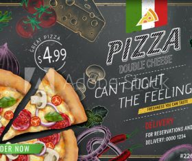 Pizza poster vector illustration