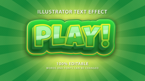Play editable font effect text vector