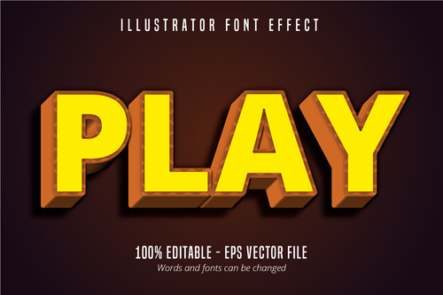 Play text editable vector
