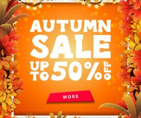 Poster autumn sale vector