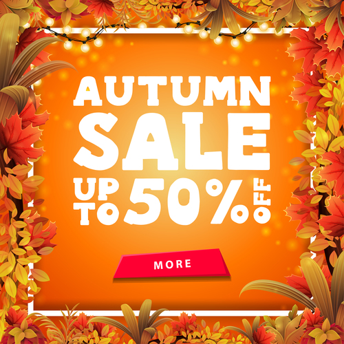 Poster autumn sale vector