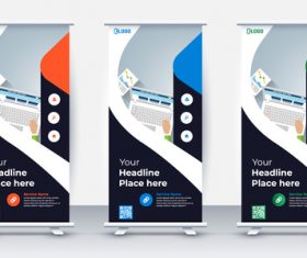 Poster roll up banner vector