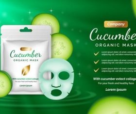 Premium facial mask advertising vector