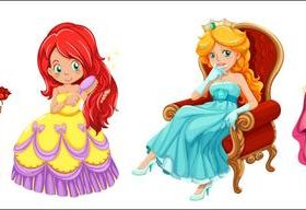 Princess cartoon character vector