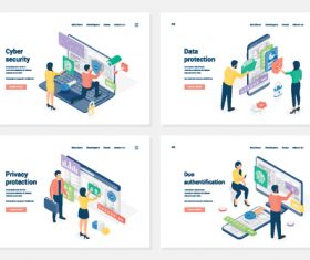 Privacy protetion banners vector illustratio