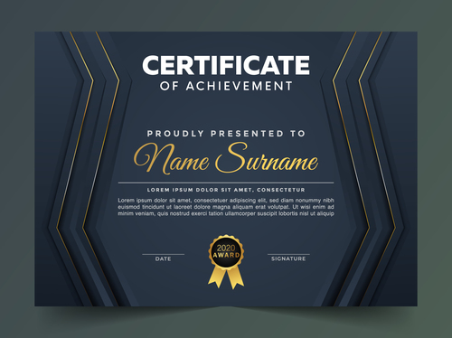 Professional certificate cover vector