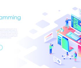 Programming skills flat design isometric concept vector