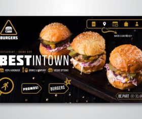 Promos burger cover vector