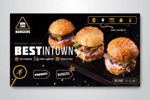 Promos burger cover vector