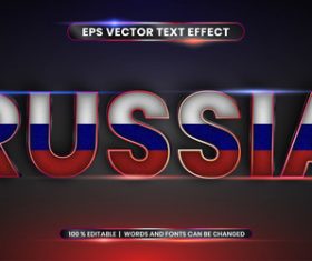 RUSSIA country name editable font effect text vector