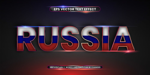 RUSSIA country name editable font effect text vector