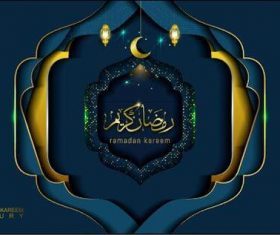 Ramadan Kareem in luxury style with arabic calligraphy vector