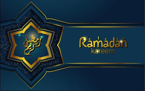 Ramadan Kareem in with arabic calligraphy vector